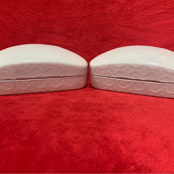 Coach sunglass cases. Cream embossed with Coach logo and brown lining. - Picture 3 of 6